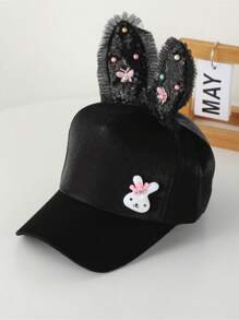 1pc Adjustable Children Rabbit Design Cute Duck Bill Cap, Adorable Baseball Hat For Girls, Suitable For Everyday Wear - Bunny Baseball Cap - View 8