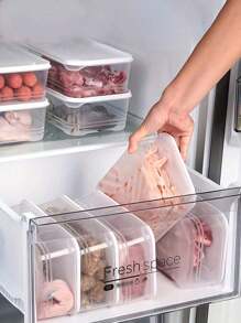 1/3pcs Refrigerator Food Storage Containers With Lids, Stackable Airtight Sealed Boxes For Kitchen Meat, Fruit & Vegetable Preservation Christmas Gift