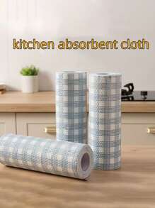 40 piezas de paños de limpieza absorbentes de cuadros azules de 20*20cm de uso múltiple - para uso húmedo y seco, paños de limpieza de cocina de alta absorción, servilletas desechables, adecuados para el hogar y el restaurante - Multicolor - Ver 2