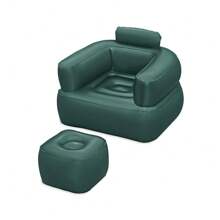 Importadora La Merced Inflatable Lounger Inflatable Air Sofa Camping Home Hiking With Footrest - Dark Green - View 1