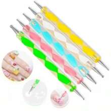 Kit With 15 Brushes + 10 Dotting Tools In 5 Manicure Brushes K&S Professional Manicure - trắng - Xem 7