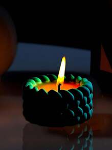 1pc Tea Candle Holder Resin Mold 3D Structured Candle Holder Epoxy Resin Mold Cylindrical Tea Lamp Holder Jewelry Container Storage Silicone Mold Suitable For Gypsum, Concrete, Home Decoration