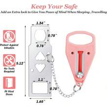 AceMining Home Security Door Locker Travel Lockdown Locks Additional Safety And Privacy Traveling Hotel Home Apartment College-Pink(1 Pack)