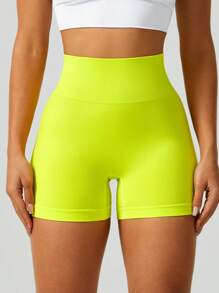 NcmRyu 3pcs Women's Seamless Elastic Yoga Gym Fitness Running Shorts - Multicolor - View 2