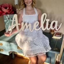 1 pièce Plaque de nom en bois personnalisée, nom personnalisé, cadeau personnalisé, plusieurs options de couleurs, style traditionnel, à fixer au mur, sans alimentation électrique, décoration unique pour la chambre, fait main, durable et longue durée, convient pour la Fête des enfants, fête, anniversaire, mariage, remise de diplôme, Noël, cadeau décoratif personnalisé