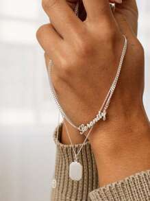 定制女士名字项链 18k镀金不锈钢项链 个性字体项圈 生日礼物