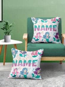 1 pieza Funda de almohada personalizable con impresión de nombre a doble cara, adecuada para regalos de cumpleaños, funda de almohada con patrón DIY, regalo para familia, amigos y para ti mismo - Blanco Crema - Ver 5