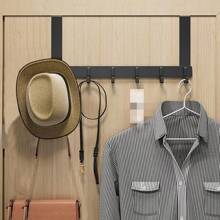 1pc Over The Door Hook With 6 Hooks, For Hanging Clothes, Towel Rack Suitable For Bathroom, Heavy Duty Door Hanger For Coats, Bags, Backpacks, Hats. Space Aluminum Alloy Carbon Steel, Rust-Proof Wall Mounted Door Hook (Random Color)