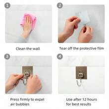 Set de 5 ganchos para pared, autoadhesivos, de estilo de moda, sin costuras, a prueba de agua, de fácil instalación, para colgar cubiertos, para baño, cocina y cuarto de aseo