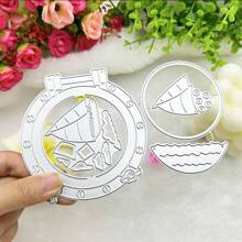 [春/夏] 金属切割模具帆船剪贴簿压花模板纸卡工艺模具 - 銀色 - 查看 2