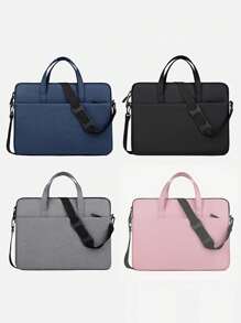 1pc Embroidery Customization Solid Color Simple And Lightweight Portable Laptop Bag, Portable Business Trip Waterproof Computer Protective Case, Zippered Office Computer Bag For Outdoors/Outings/Travel/Hiking/Stadium/Sports/Climbing, For Business/Commute/Work/Office, Travel