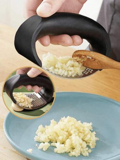 Spremi aglio in acciaio inossidabile, schiacciaaglio manuale, utensile da cucina multifunzionale, ideale per tritare, schiacciare e tagliuzzare spicchi d'aglio, schiacciaaglio, tritatutto per aglio