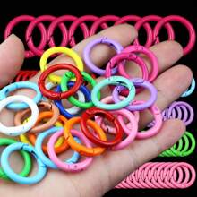 50pcs Colorful Zinc Alloy O-Rings, Minimalist Hollow Design, Suitable For DIY Jewelry And Crafts - Keychain - View 1