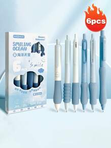 6 stuks Ins zeer aantrekkelijke Level ST snel drogende neutrale pennen, superzachte grip, gladde testpen, geschikt voor kantoor en school (0,5 mm)