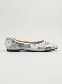 Zapatos planos tipo slip-on con estampado floral y decoración de moño a juego para mujer, cómodos y elegantes mocasines franceses con suela suave, adecuados para todas las estaciones