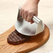 1 pieza Prensa para hamburguesas estilo smash, aplastador de hamburguesas para plancha, prensa de hamburguesas de acero inoxidable resistente y suave para parrilla, filete, tocino, jamón y sándwich a la plancha - antiadherente y apto para lavavajillas