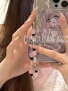 1 件可爱手机挂饰串珠手机绳美观 Y2K 手机钥匙扣可爱蝴蝶心形酷炫手机挂饰适用于手机包钥匙扣相机吊坠装饰礼物送给母亲、家人、朋友、生日、节日手机链 - 彩色 - 查看 2