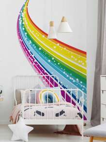 3pcs Boho Style Patterned Fabric Wall Stickers, Scenic, Rainbow Cartoon, Decorative Living Room Entrance Bedroom Self-Adhesive Wallpapers, Removable Gifts Birthday Graduation Room Decor Home Decor Wall Decor Bathroom Decor Bedroom Decor Room Decoration Stuff Living Room Decor House Decor Home Decor Living Room Wall Art Wall Paper Personalised Stickers