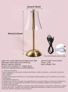 1 pieza Lámpara de linterna vintage, lámpara de mesita de noche de 3 colores, lámpara inalámbrica a batería, lámpara de mesita de noche regulable, lámpara de escritorio recargable inalámbrica, mini lámpara rosa vintage como regalo - Multicolor - Ver 11