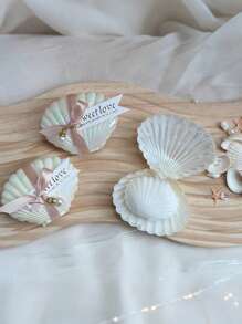 10件套（包含1个贝壳形香薰蜡烛+1个贝壳礼盒+1条婚礼丝带+1个吊坠+1个标签）/ 10件贝壳香薰蜡烛装饰套装，仿珍珠蜡烛套装，婚礼派对桌面装饰蜡烛，薰衣草香味，大豆蜡，蜡烛置于带丝带卡片的亚克力盒中，适用于婚礼、节日礼物、家居装饰、万圣节、情人节、生日派对、房间装饰、毕业礼物 - 彩色 - 查看 6