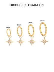 1PC 925 Sterling Silver North Star Hoop Belly Ring Belly Piercings, 8mm 10mm,12mm Hoop Piercing, Belly Hoop