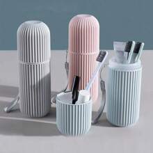 1PC塑料牙刷盒便携式家用牙刷杯刷子漱口杯旅行分装漱口杯套装牙具筒牙膏管牙科收纳盒防漏储物杯。 - 彩色 - 查看 7