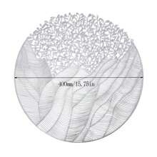 Round Vinyl Placemat,3/1 Set Of Gold Leaf Placemat,3/1 Indoor-Outdoor Hollow Metal Plate Non-Slip Suitable For Dinner, Party, Wedding Decoration Center Decoration Gifts Birthday Graduation Birthday Decorations Party Decorations Bachelorette