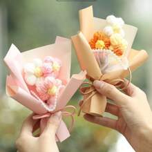 1 Piece Artificial Crochet Fake Flower, Desk Decor, Wall Decor, Artificial Flower, Use As Birthday Gift, Anniversary Gift, Mother's Day Gift, Christmas Gift, Event And Home Decor, Valentine's Day Gift Gifts Graduation