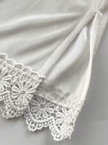 Elegant Lace Trim Solid Skirt, Side Split Half Slips Petticoat, Women's Underwear & Shapewear - Multicolor - View 8