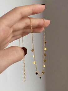 1 pieza Collar colgante minimalista y de moda con múltiples discos, collar de joyería único y elegante para mujeres (cantidad de colgantes al azar)