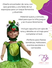 Disfraz Rana Niña Licra Infantil Festival Primavera Carnaval Escuela - Verde Lima - Ver 2
