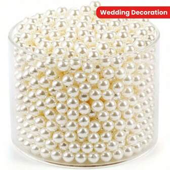 200/300/1000pcs Faux Pearl Beads, No Hole, For DIY Crafts, Jewelry, Vase Filler, Table Scattering, Wedding Decorations