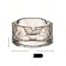 1pc Glass Ashtray, High-End Commercial/Home Decor Ashtray, Simple & Classy Smoking Tray, Fashionable &