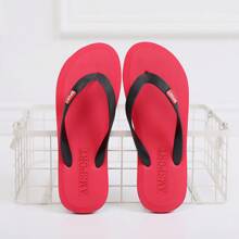 Dép xỏ ngón nam, chống trượt & bền, giày lười đi biển thoải mái, giản dị - Đỏ - Xem 2