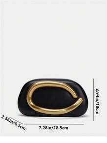 1 Stück neue schwarze PU Leder einzigartige Abendtasche, formelle Clutch Tasche, retrometallischer Kettengriff Umhängetasche, luxuriöse rote Acryl Box Tasche für Party/Hochzeit/Bankett, passend für Braut