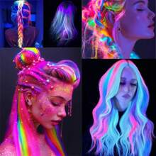 10 Stücke Bunte Regenbogen Haarverlängerungen, je dunkler die Färbung, desto heller der Leuchtstoff, für Frauen, gerade Clip-In Haarverlängerungen für täglichen Gebrauch, Kostümpartys, Cosplay, Y2K Stil, Mode Party, Geburtstaggeschenk für Frauen