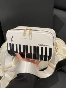 1pc Piano-Shaped Large Capacity Makeup Organizer, Suitable For Storing Daily Cosmetics