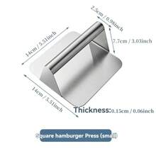 1 pieza Prensa para hamburguesas estilo smash, aplastador de hamburguesas para plancha, prensa de hamburguesas de acero inoxidable resistente y suave para parrilla, filete, tocino, jamón y sándwich a la plancha - antiadherente y apto para lavavajillas