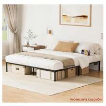 FABATO Base Cama King Size – Marco de Cama con Plataforma 2 Salidas CA y 2USB - Base de Cama de Soporte de Listones de Metal – Almacenamiento Debajo de Cama King Size - Tipo de Enchufe A USA (110-127V) - Ver 6