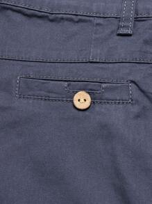 Young Boys' Casual Cotton Blend Elastic Waist Embroidery Zip-Up Bermuda Shorts With Drawstrings