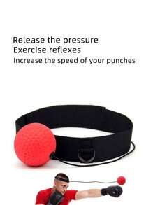 1pc Adjustable Headband Boxing Reflex Ball Training Kit, Includes Red Soft Light Ball - Improves Speed And Hand-Eye Coordination For Men, Boxing Equipment