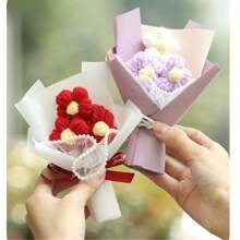 1 Piece Artificial Crochet Fake Flower, Desk Decor, Wall Decor, Artificial Flower, Use As Birthday Gift, Anniversary Gift, Mother's Day Gift, Christmas Gift, Event And Home Decor, Valentine's Day Gift Gifts Graduation