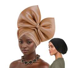 2件装大蝴蝶结头巾，时尚头饰发带，适合婚礼、派对、节日，在非洲和南美洲很受欢迎，也可作睡帽使用。 - 彩色 - 查看 14