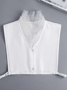 1pc Women's Fashion Elegant 3-Layer Mesh V-Neck False Collar