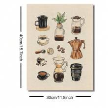 1 stuk oningelijste/ingelijste retro koffiekaart, rustiek canvas posterprint, koffieliefhebber, barwagen, minimalistische keuken, drankjes, wandkunst, schilderij voor slaapzaal, appartement, woonkamer, slaapkamer, moderne huisdecoratie
