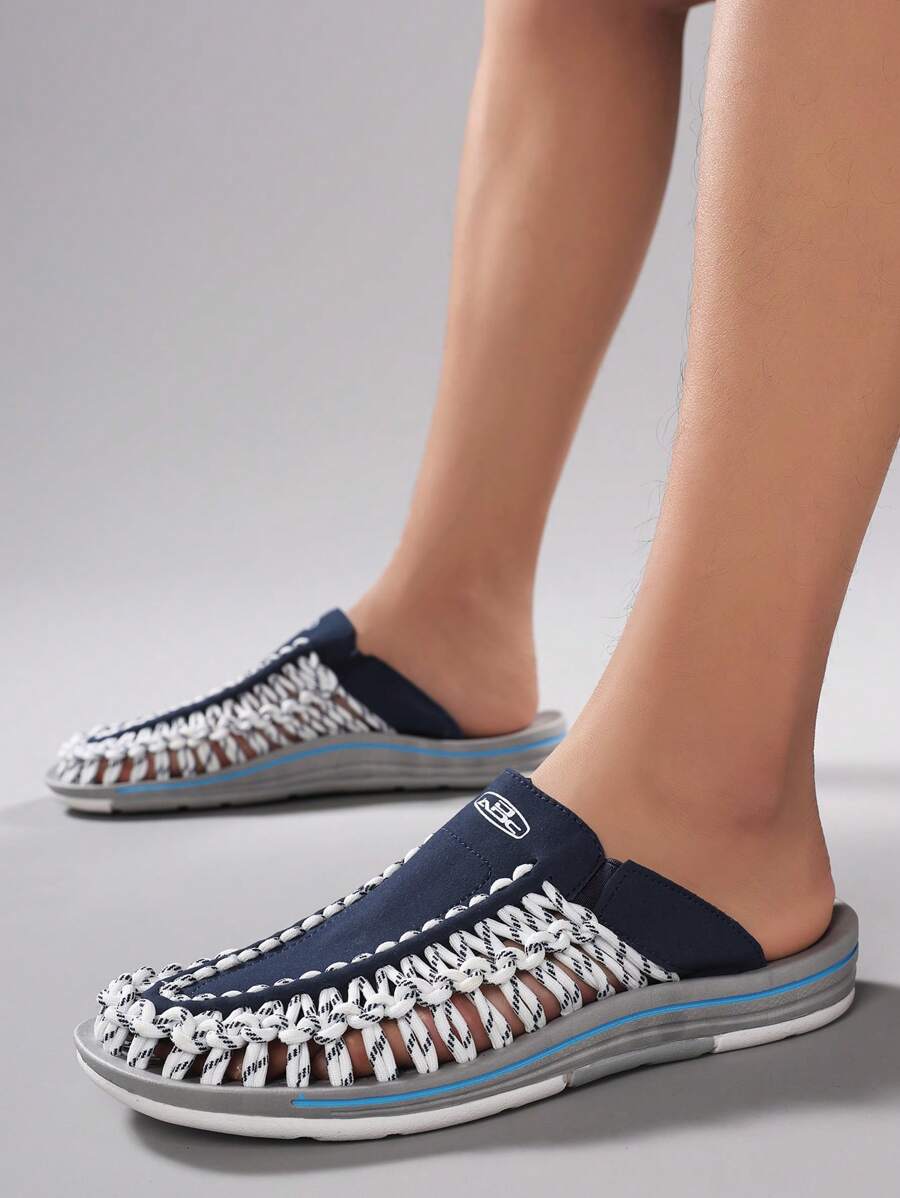 Handmade Woven Beach Sandals For Men, Outdoor Casual Comfortable Vacation Walking Shoes