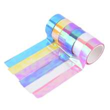 1/6 Rolls Laser Tapes, Rhythmic Gymnastics Decoration Holographic Prismatic Glitter Tape Hoops Sticker Color Waterproof Tape Sticker, Each 5M
