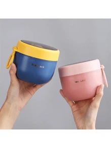 600ML - 大型便捷不锈钢保温午餐盒 - 带手柄，高级保温，可全天保持食物新鲜和热度，可微波加热，非常适合工作或学校、厨房、圣诞节礼物