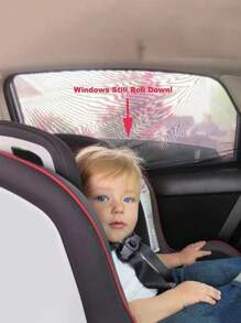 2/4 件婴儿汽车座椅靠背蚊帐和遮阳帘，黑色网状侧窗遮阳帘