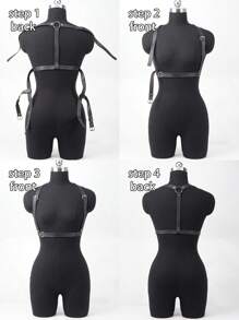 1pc Women's Sexy Lingerie Strap Fashion Body Harness PU Leather Goth Accessory Waist Belt, Retro Waistband, Carnival Waistband Clothing Accessory